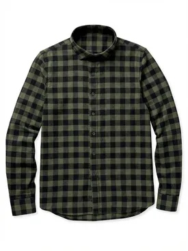 Camicia di flanella a quadri verde militare