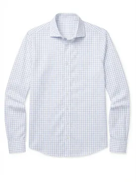 Camicia in twill a quadri azzurro cielo facile da stirare