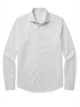 Camicia in twill grigio perla facile da stirare