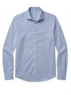 Camicia in popeline a righe azzurre