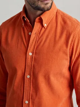 Camicia arancione in velluto a coste