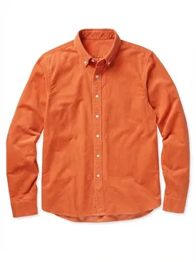Camicia arancione in velluto a coste