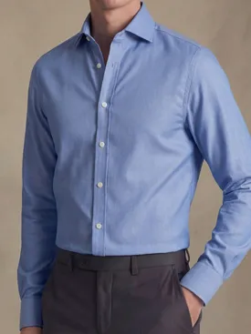 Camicia in twill blu brillante