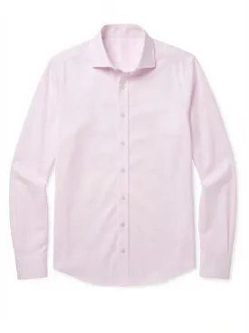 Camicia in popeline rosa pallido semplice