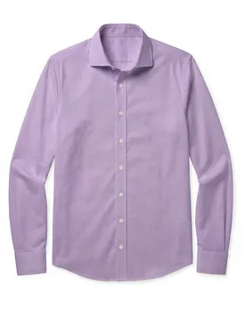 Camicia in popeline viola semplice