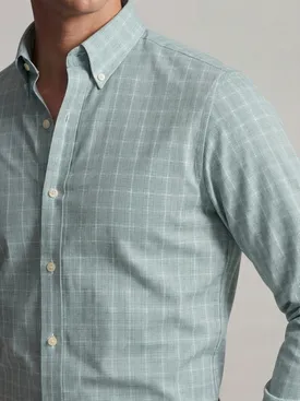 Camicia in twill a quadri verdi inglesi facile da stirare