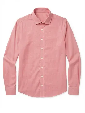 Camicia in twill a quadri rosso brillante, facile da stirare
