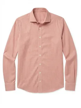 Camicia in twill a quadri arancione facile da stirare