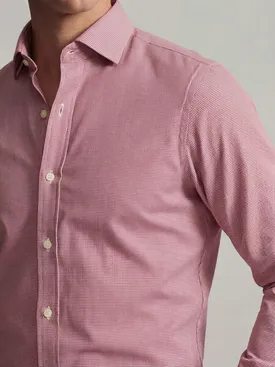 Camicia in twill a quadri rossi facile da stirare