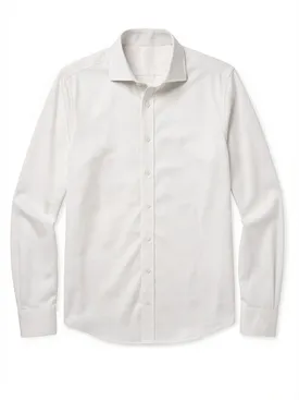 Camicia in twill beige semplice e facile da stirare