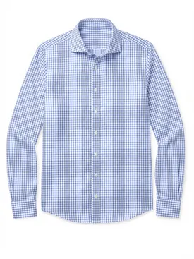 Camicia in twill a quadri azzurro cielo