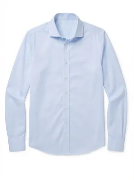 Camicia in popeline azzurro cielo facile da stirare