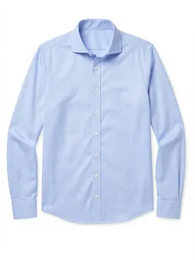 Camicia dobby blu cielo semplice e facile da stirare