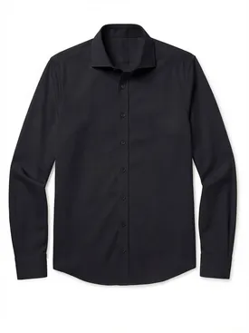 Camicia in popeline nero semplice e facile da stirare