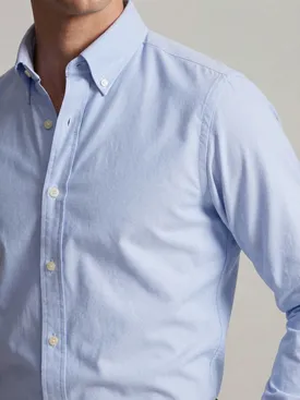 Camicia Oxford americana pesante, azzurra e semplice