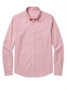 Camicia in Oxford americano spesso, semplice, rosa confetto
