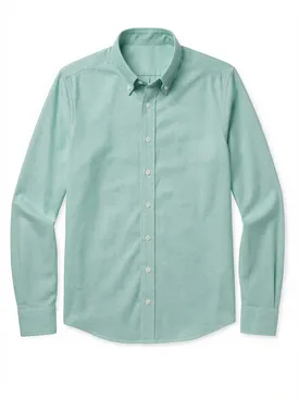 Camicia Oxford americana pesante verde semplice