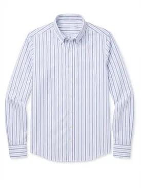 Camicia Oxford americana pesante con strisce azzurre