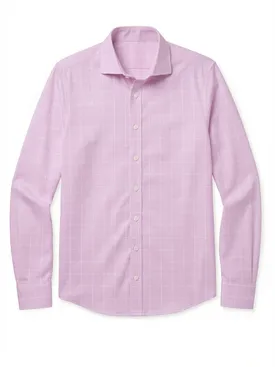 Camicia in twill a quadri viola