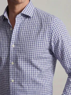 Camicia in twill a quadri blu facile da stirare