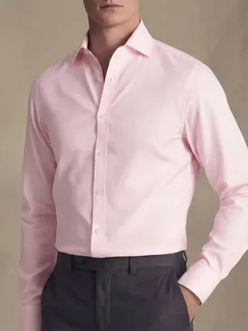 Camicia in popeline rosa pallido, facile da stirare