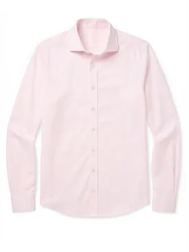 Camicia in popeline rosa pallido, facile da stirare