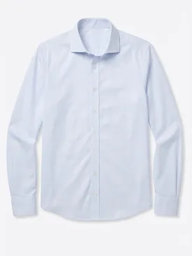 Camicia in popeline a righe azzurre facili da stirare