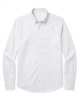 Camicia Oxford americana pesante a righe grigio chiaro