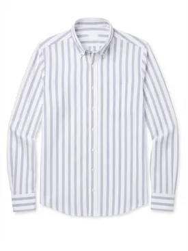Camicia Oxford americana pesante con strisce blu