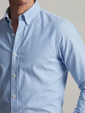 Camicia Oxford americana pesante, azzurra e semplice