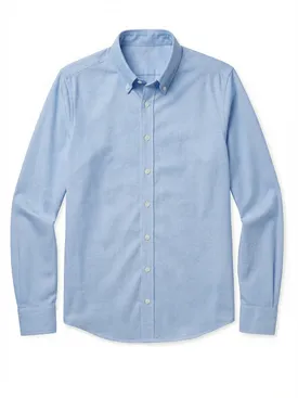 Camicia Oxford americana pesante, azzurra e semplice