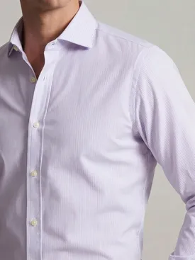 Camicia in popeline a righe viola