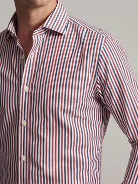Camicia in popeline a righe blu