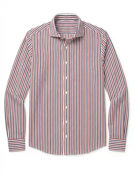 Camicia in popeline a righe blu