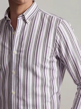 Camicia in popeline a righe viola