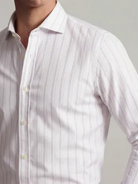 Camicia in popeline a righe viola