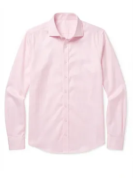Camicia in twill rosa semplice