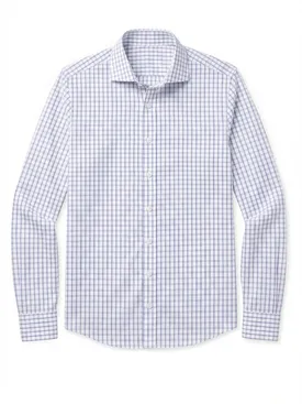 Camicia in popeline a quadri blu