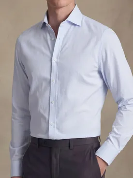 Camicia in twill a righe azzurre