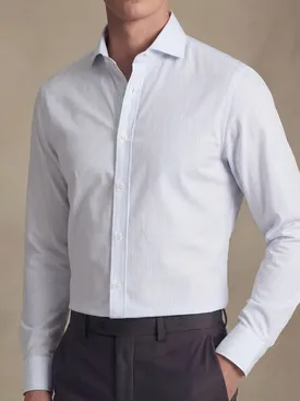 Camicia in popeline a righe sottili color celeste