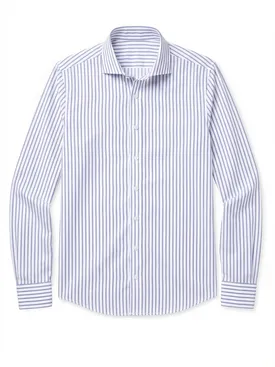Camicia a righe blu a filo continuo