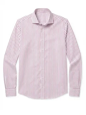Camicia a righe rosse bordeaux