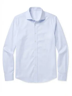 Camicia in twill a righe azzurre