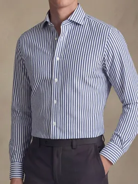 Camicia in popeline a righe blu