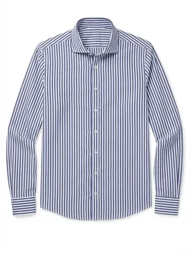 Camicia in popeline a righe blu