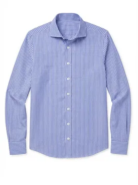 Camicia in popeline a righe blu