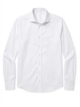 Camicia in popeline a righe rosa pallido facile da stirare