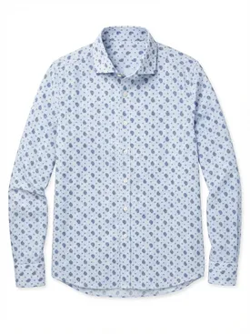 Camicia in popeline stampato blu