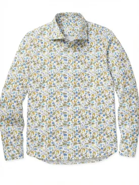 Camicia in popeline stampato giallo