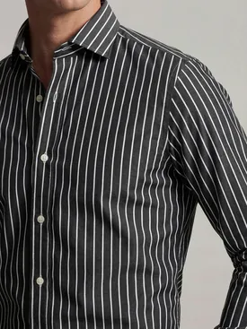Camicia in popeline a righe grigio antracite